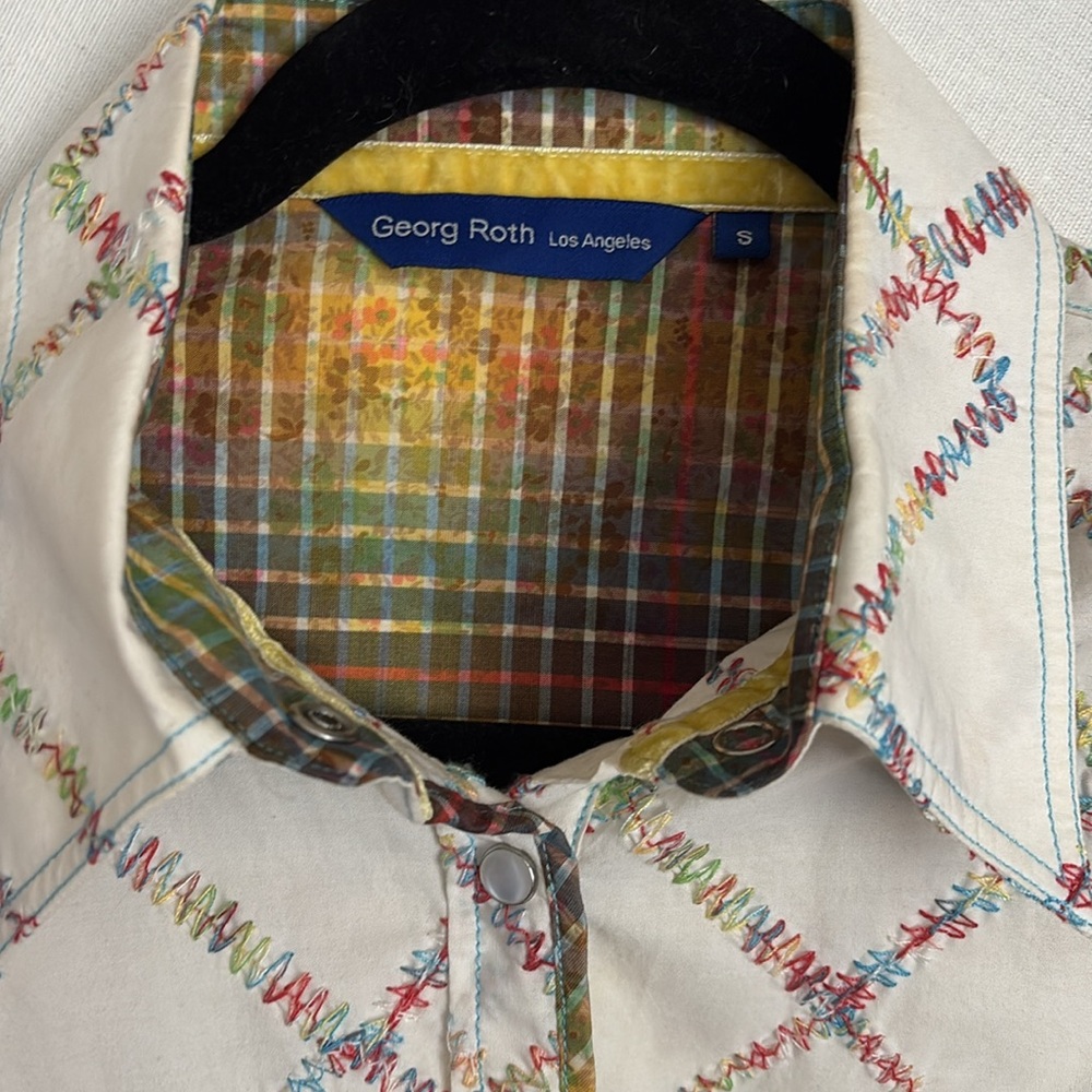 Georg Roth Colorful Plaid snap down shirt - Picture 3 of 8